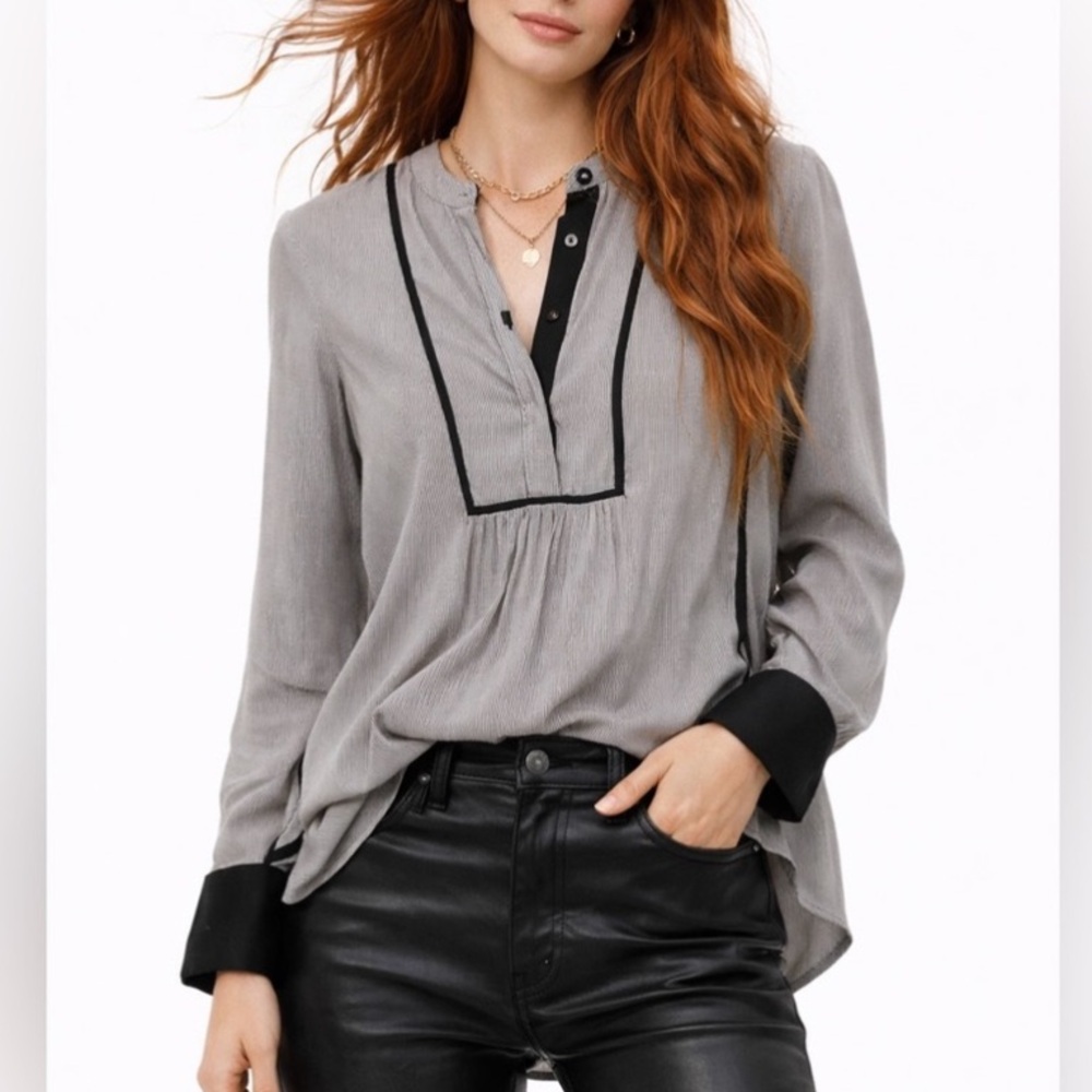 Free People Pebble Crepe Free Bird Top.